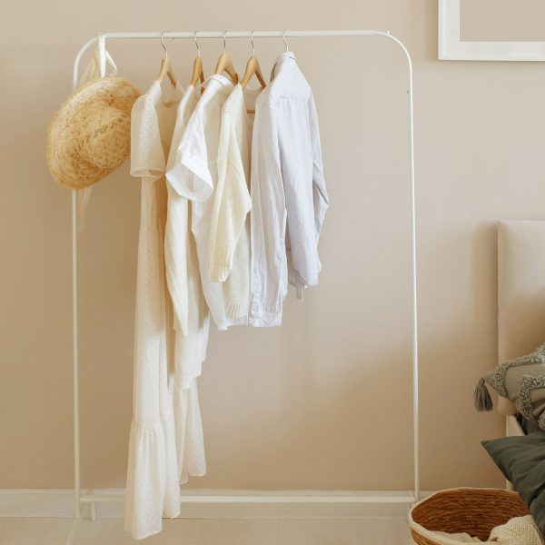 Minimalistic fashion clothes on a hanger